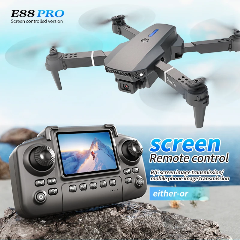 Drone Camera 4K - Profesjonalny dron E88 PRO z ekranem,